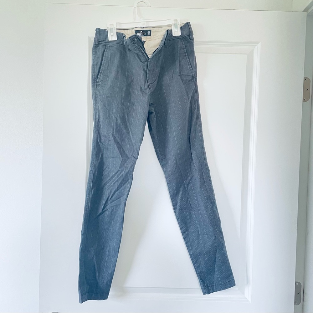 Grey pinstripe super skinny chino pant